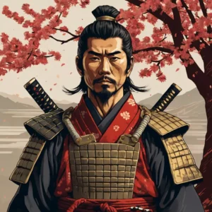 Personagem gerado por IA - Samurai - Leonardo AI